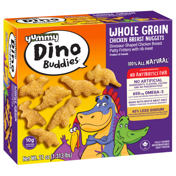 Yummy Dino Buddies Whole Grain Dinosaur-Shaped Chicken Breast