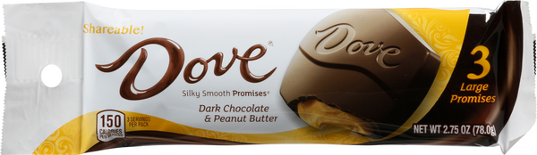 DOVE Large PROMISES Dark Chocolate & Peanut Butter, 2.75oz