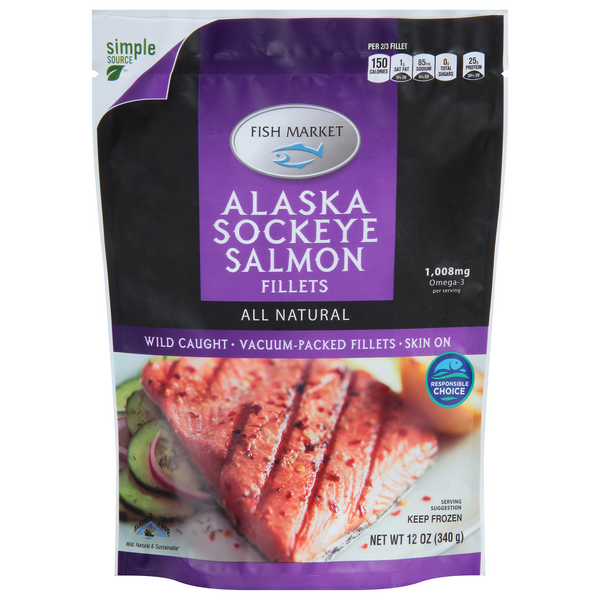 Fish Market Burgers, Lightly Seasoned, Alaska Sockeye Salmon