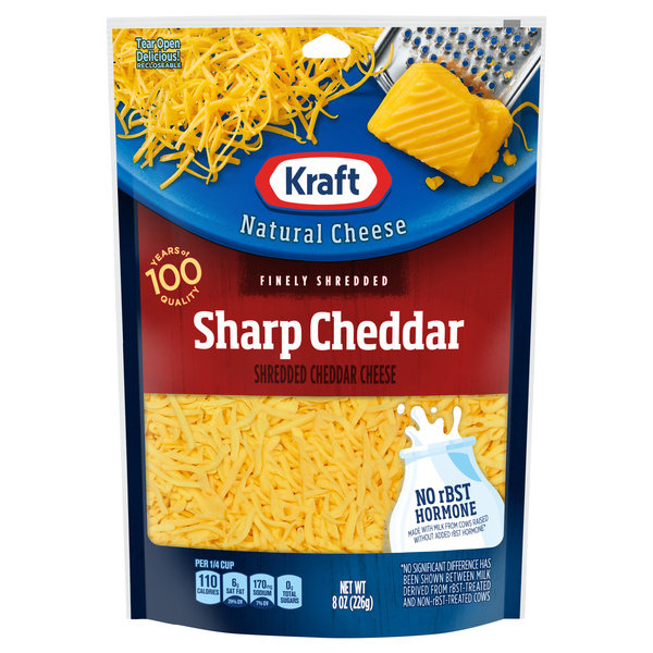 Kraft Sharp Cheddar Finely Shredded Cheese, 8 oz Bag | Hy-Vee