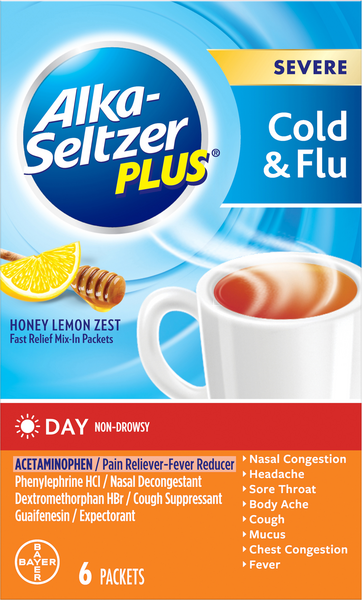 Alka-Seltzer Plus Day Severe Cold + Flu Fast Relief Honey Lemon