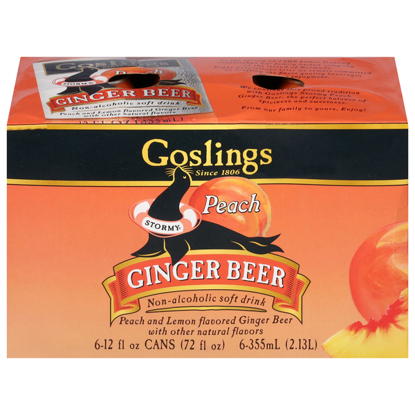 Goslings Peach Ginger Beer, 6Pk | Hy-Vee Aisles Online Grocery