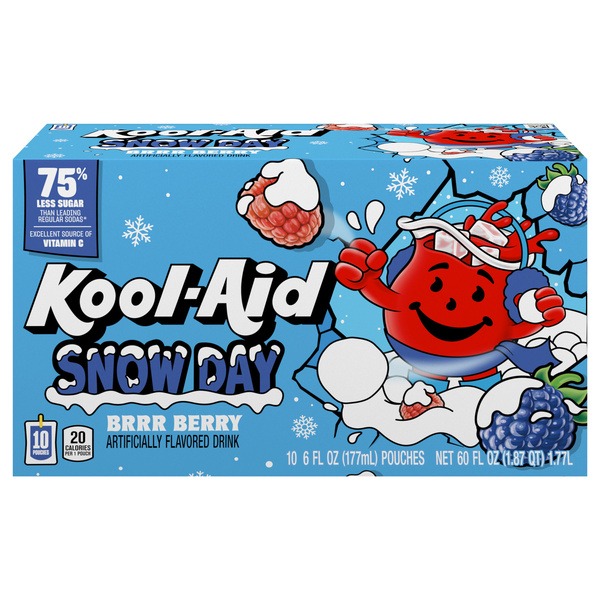 Kool-Aid Snow Day Artificially Flavored Drink, 10 Pouches, for