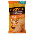 Crav'N Flavor Tortilla Chips, White Corn, Crispy Round, Party Size